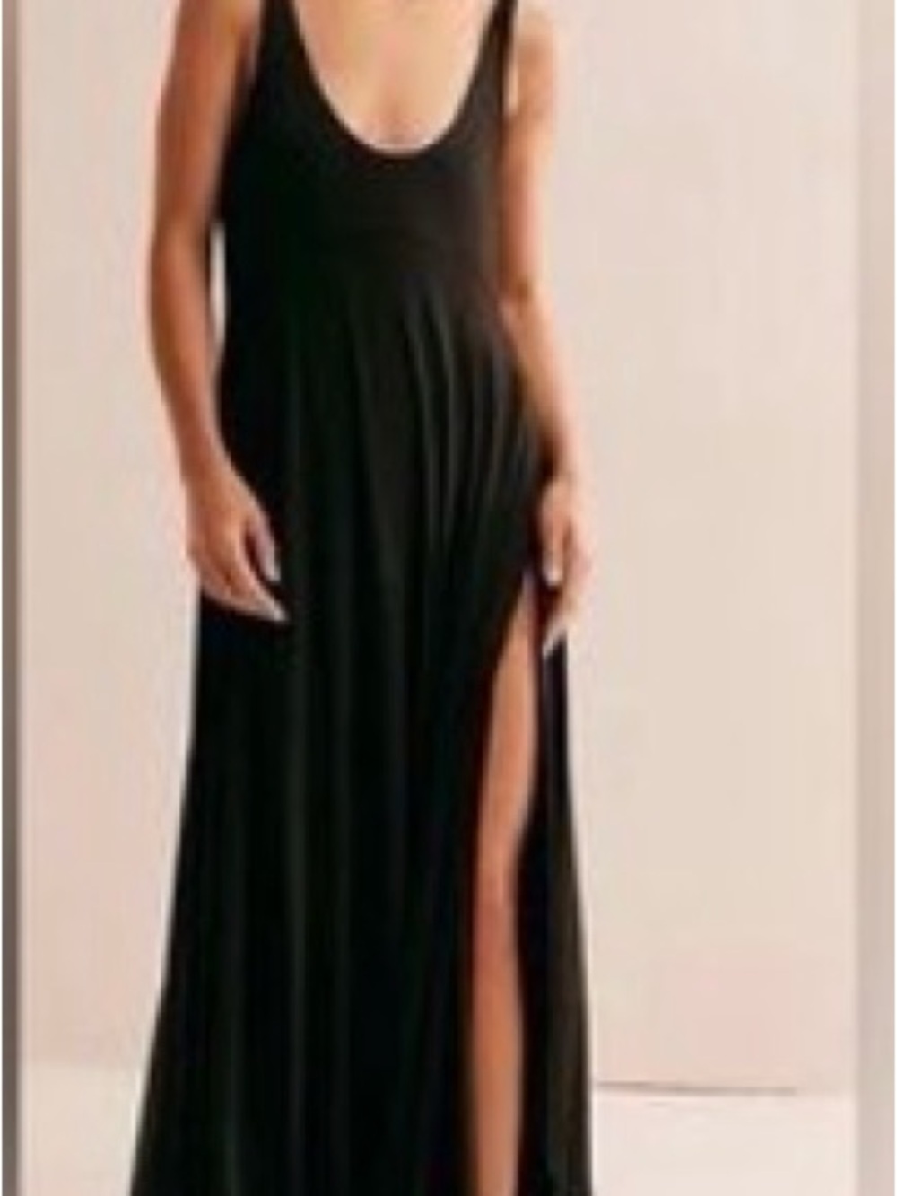 Free People FP Beach Black Feliz Boho Jersey, Maxi Dress Size M